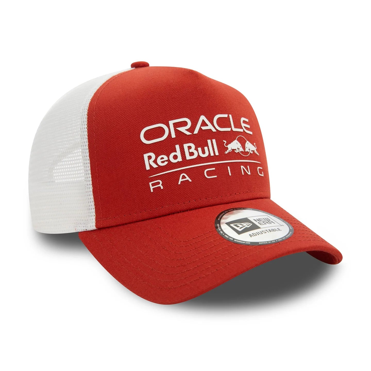 Oracle Red Bull Racing Hat - Formula 1 Seasonal 2-Tone Rust White 9Forty A-Frame Trucker Snapback Cap - New Era